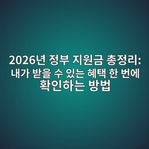 2026년 정부 지원금 총정리: 내가 받을 수 있는 혜택 한 번에 확인하는 방법 5 2026eb8584 eca095ebb680 eca780ec9b90eab888 ecb49deca095eba6ac eb82b4eab080 ebb09bec9d84 ec8898 ec9e88eb8a94 ed989ced839d ed959c ebb288 1792841850